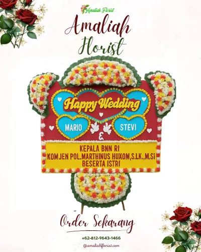 Karangan Papan Bunga Pernikahan di Cidahu